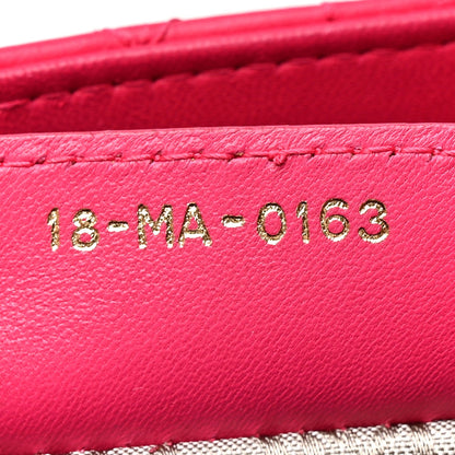 Lambskin Cannage Medium Lady Dior Fuchsia