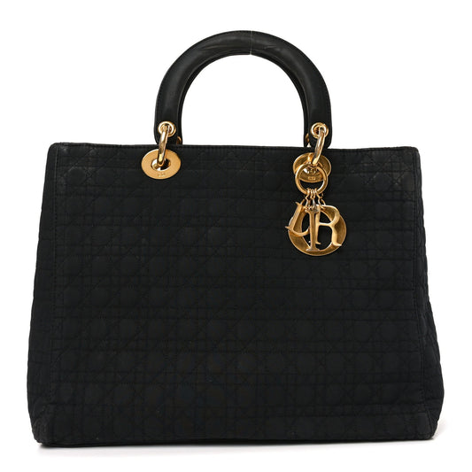 Nylon Cannage Large Lady Dior Black