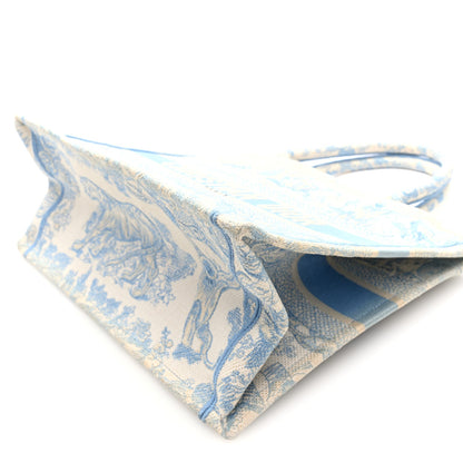 Canvas Embroidered Medium Dioriviera Toile De Jouy Book Tote Light Blue