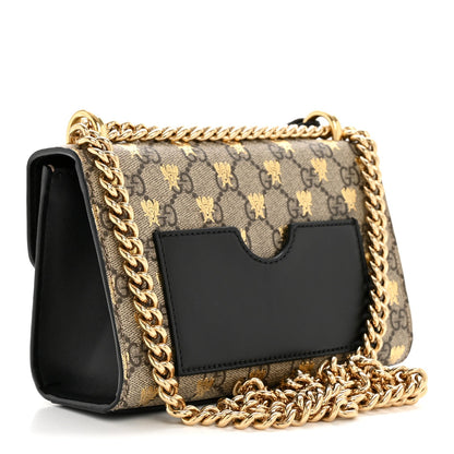 GG Supreme Monogram Bees Small Padlock Shoulder Bag Black