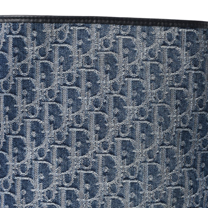 Denim Jacquard Oblique C'est Dior Bucket Bag Blue