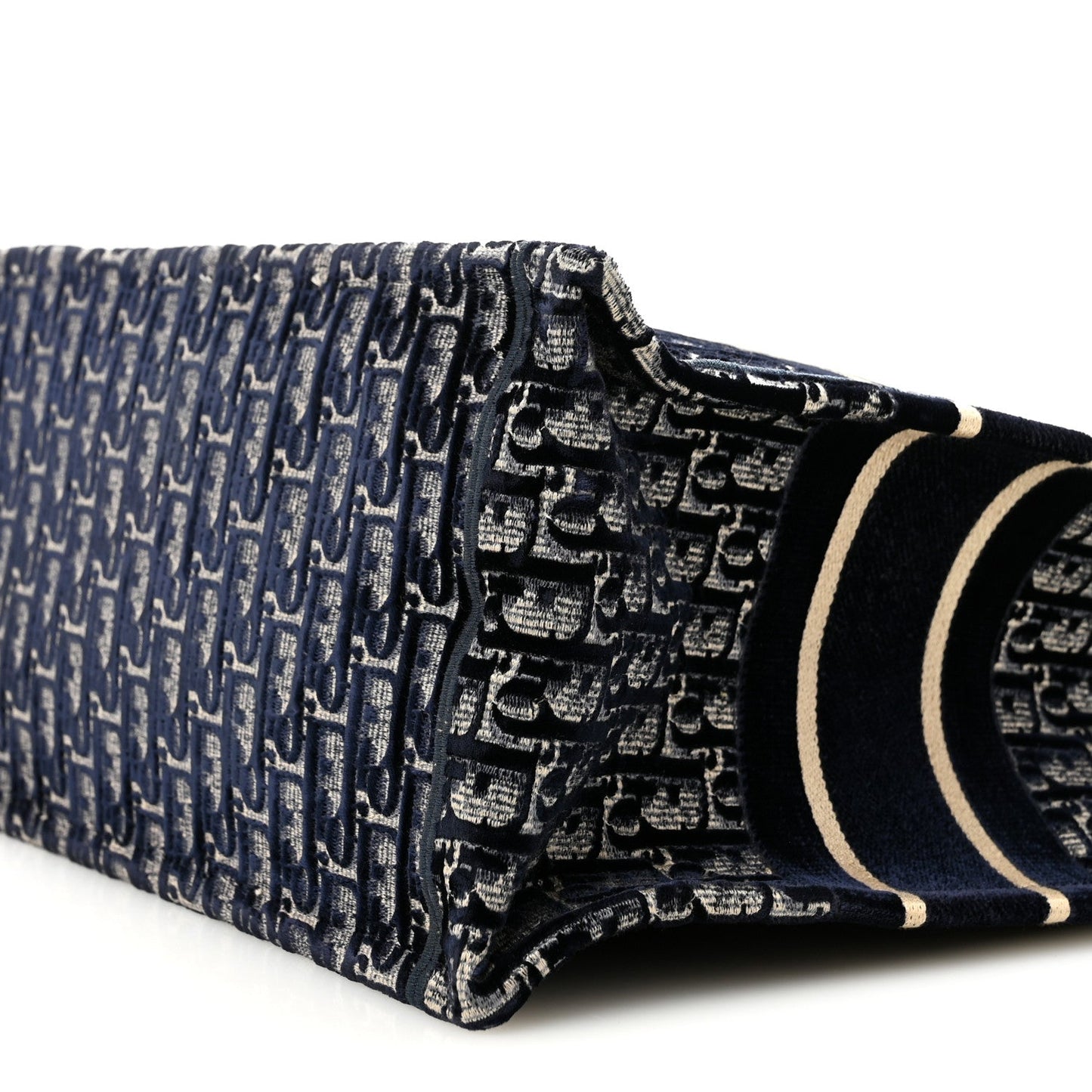 Oblique Velvet Medium Book Tote Blue Multicolor