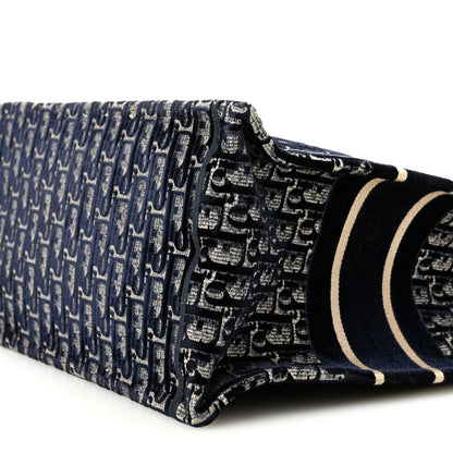 Oblique Velvet Medium Book Tote Blue Multicolor