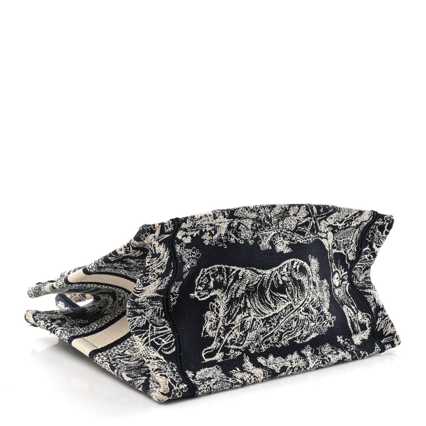 Calfskin Dioriviera Toile De Jouy Small Book Tote With Strap Blue Multicolor