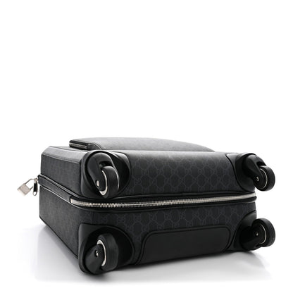 GG Supreme Monogram Azalea Calfskin Retro Interlocking G Small Savoy Cabin Trolley Beige Ebony Brown Sugar
