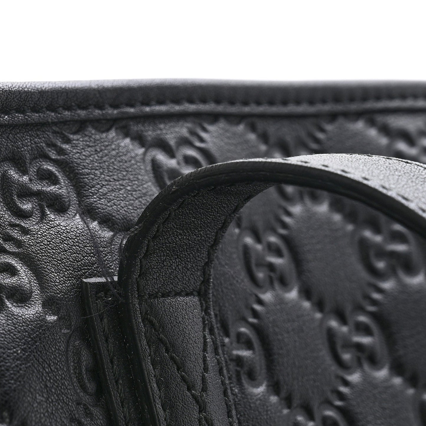 Guccissima Medium Zippered Shopping Tote Black