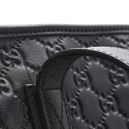 Guccissima Medium Zippered Shopping Tote Black