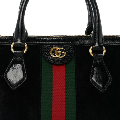 Suede Patent GG Web Medium Ophidia Boston Black