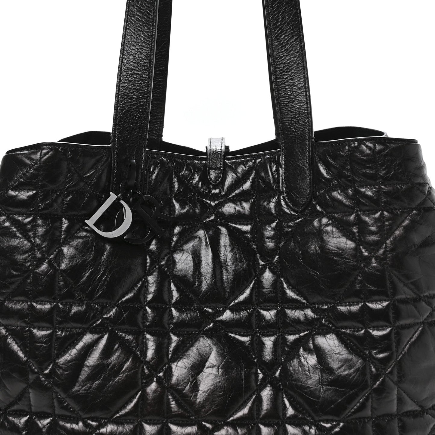 Crinkled Calfskin Macrocannage Large Toujours Black