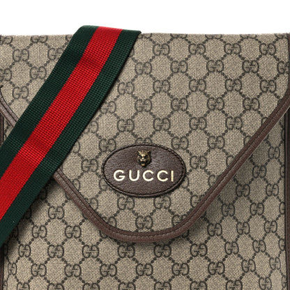 GG Supreme Monogram Web Medium Neo Vintage Flap Messenger Bag Beige New Acero