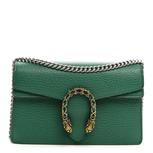 Calfskin Super Mini Dionysus Shoulder Bag Emerald