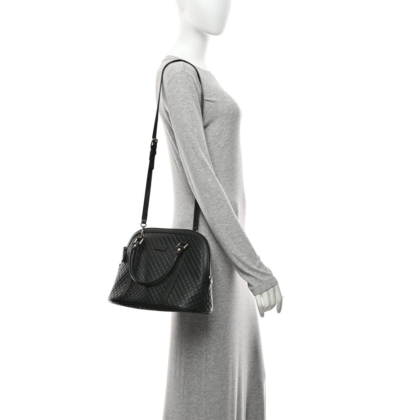 Microguccissima Medium Dome Bag Black