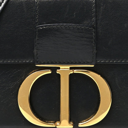 Crackled Lambskin 30 Montaigne Box Bag Black