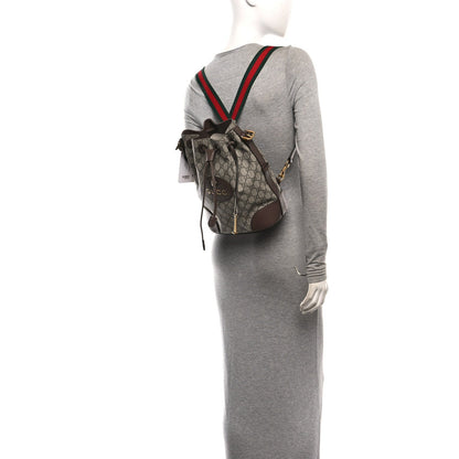 GG Supreme Monogram Neo Vintage Drawstring Bucket Backpack Beige New Acero Crop