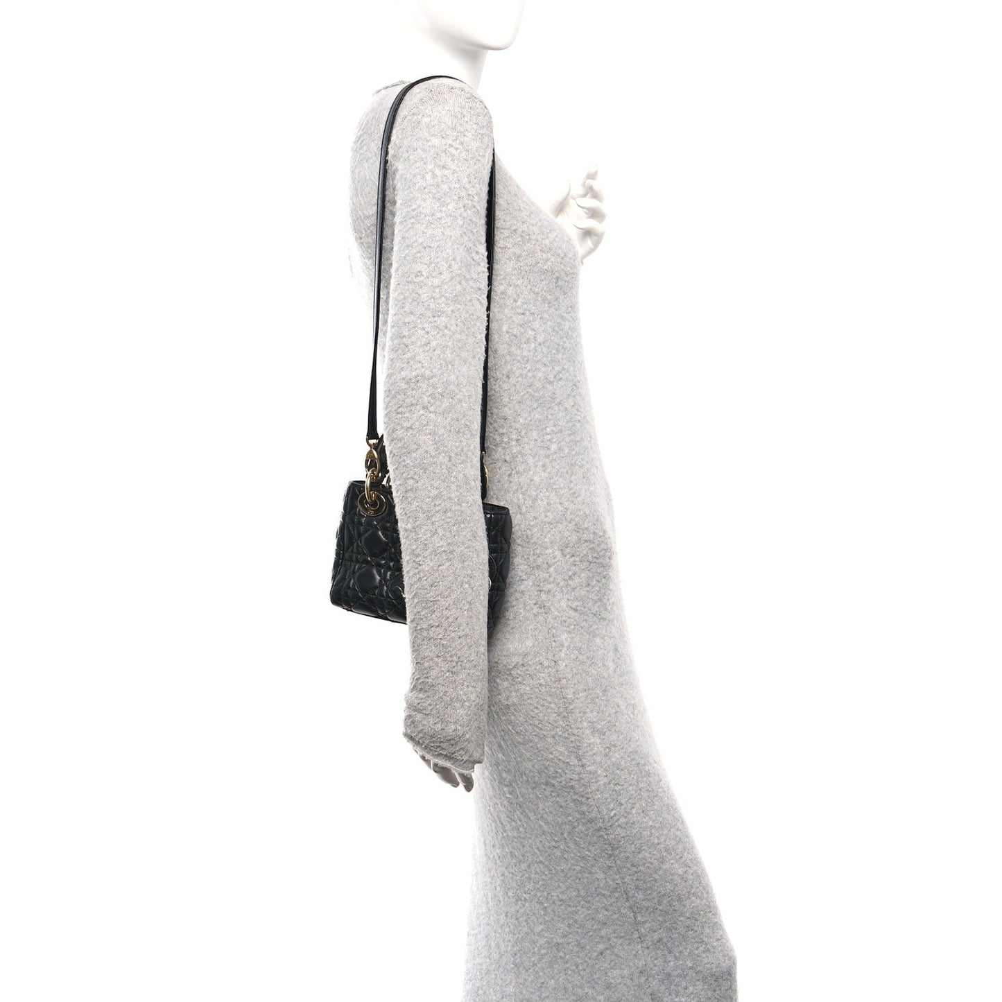 Lambskin Cannage Mini Lady Dior Black