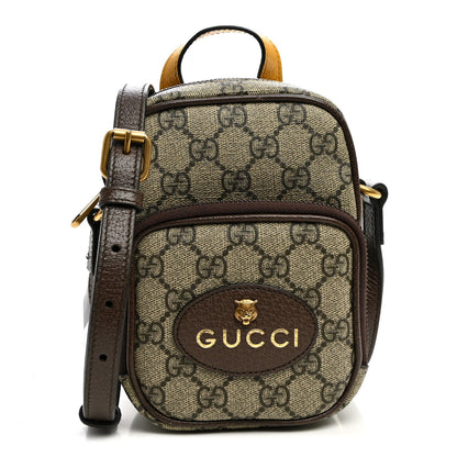 GG Supreme Monogram Mini Neo Vintage Double Zip Messenger Bag Beige New Acero Crop