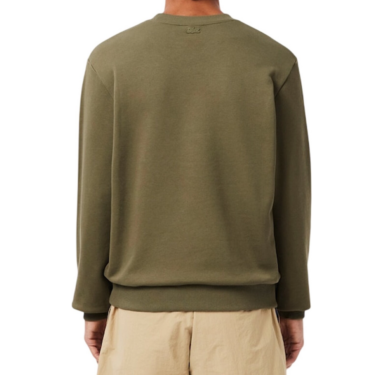 LACOSTE LOOSE-FIT OVERSIZED LOGO FLEECE SWEATSHIRT -Men’s-KHAKI GREEN-E9F