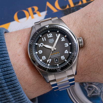 Tag Heuer Autavia Automatic Grey Dial Silver Steel Strap Watch for Men - WBE5114.EB0173