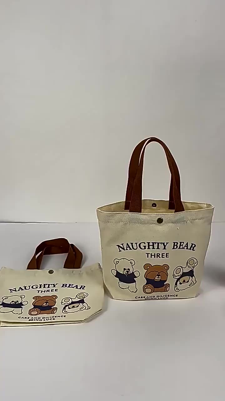 Portable canvas single-shoulder shopping bag portable bag for college students