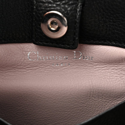 Grained Calfskin Small Open Bar Tote Black