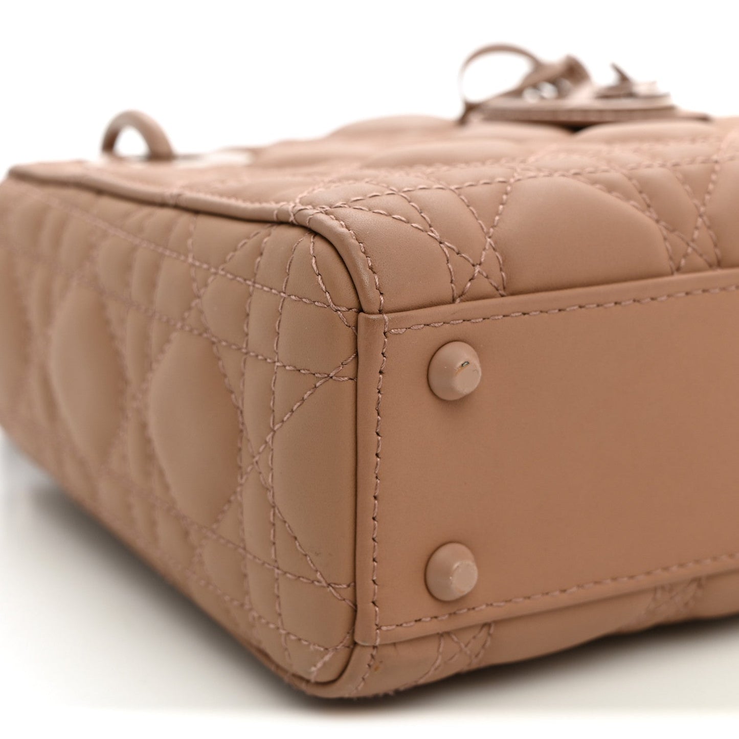 Ultra Matte Calfskin Cannage Mini Lady Dior Light Beige