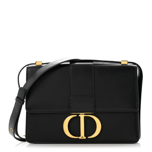 Smooth Calfskin 30 Montaigne Flap Bag Black