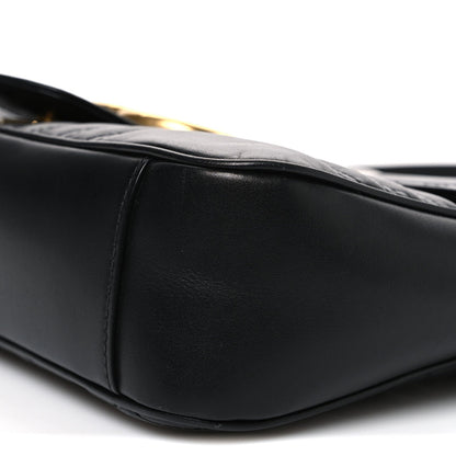 Calfskin Matelasse Medium GG Marmont Shoulder Bag Black