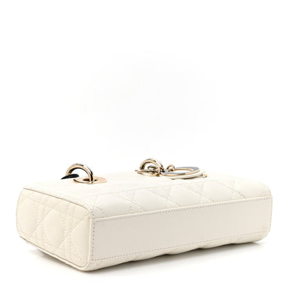 Lambskin Cannage Small Lady D-Joy Latte Black