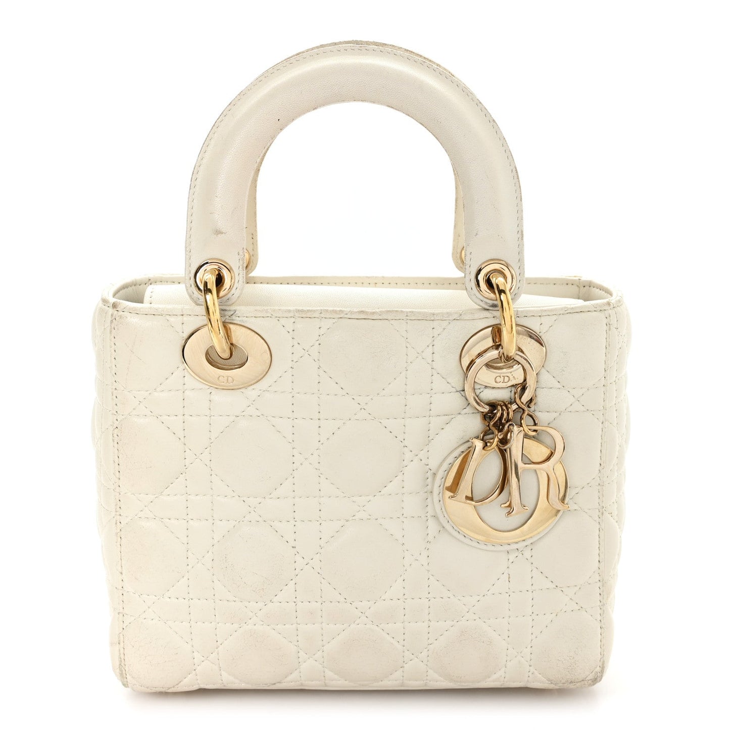 Lambskin Cannage Small My ABCDior Lady Dior White