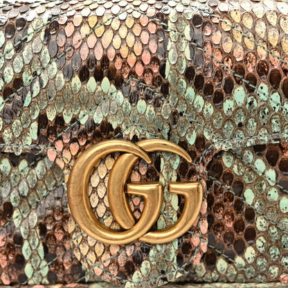 Snakeskin Matelasse GG Marmont Chain Belt Bag