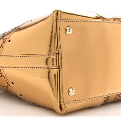 Metallic Guccissima Large Punch Tote Bronze