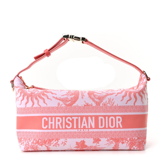 Technical Fabric Toile De Jouy Soleil DiorTravel Nomad Pouch Coral
