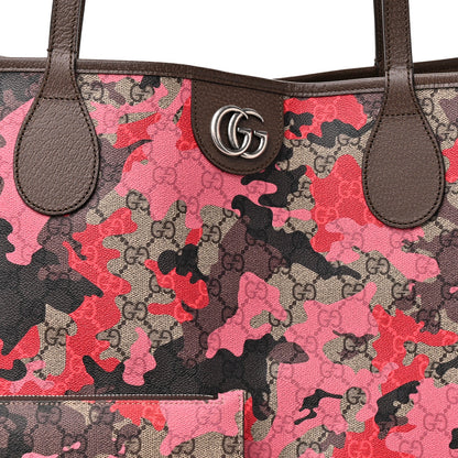 GG Supreme Monogram Camouflage Tote Pink Red