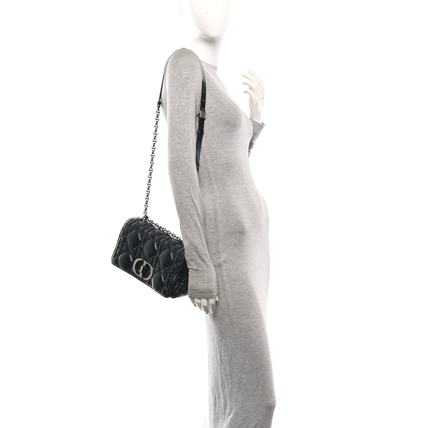 Calfskin Macrocannage Medium Caro Bag Black