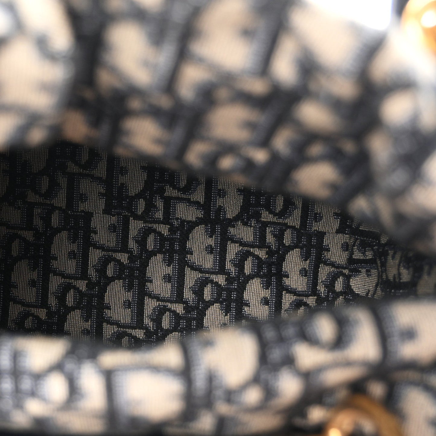 Wicker Oblique Medium Lady Dior Bag Blue