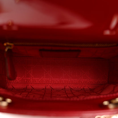 Patent Cannage Mini Lady Dior Red
