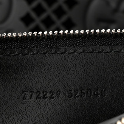 Calfskin GG Monogram Diamond Cut Medium Ophidia Tote Bag Black