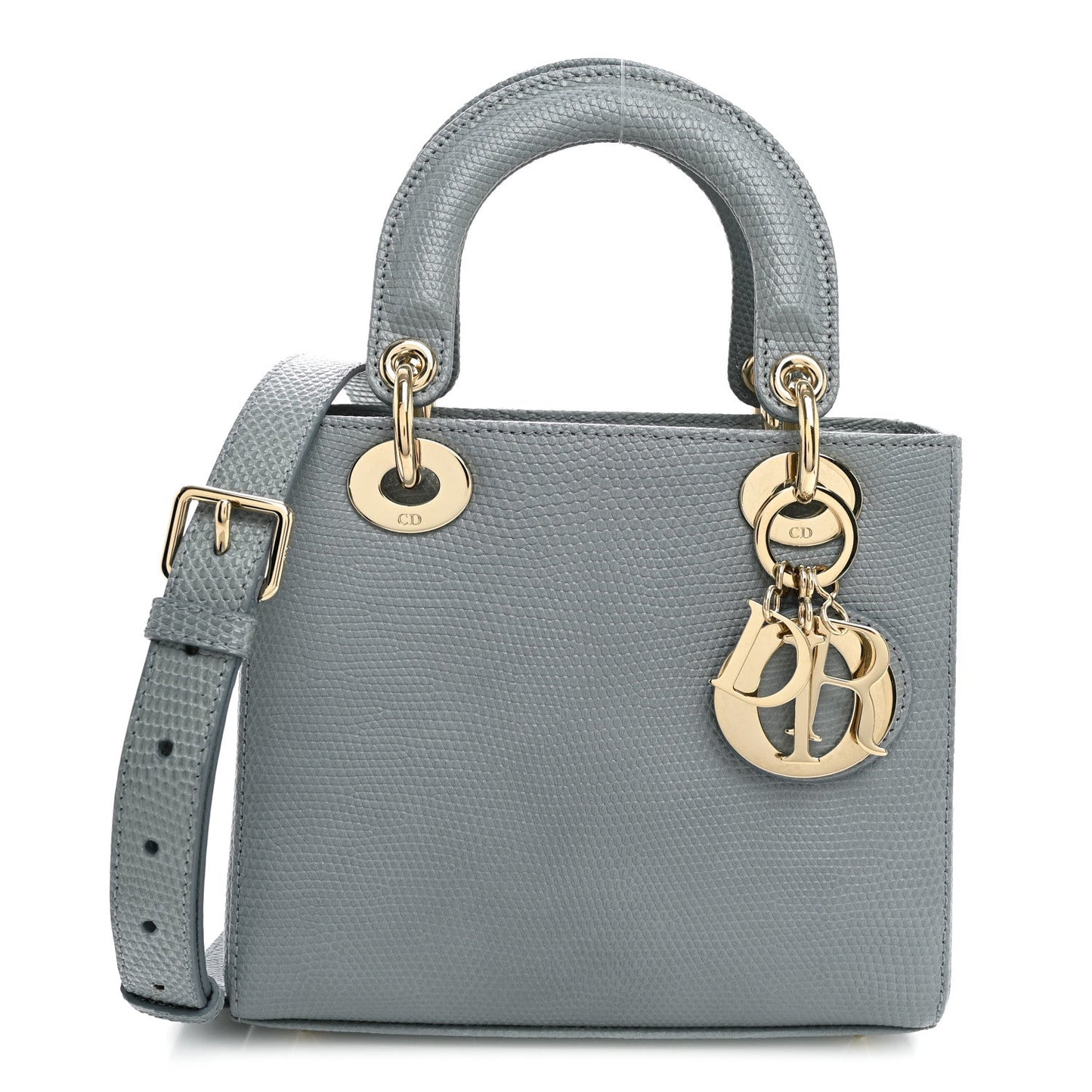 Lizard Small Lady Dior Cloud Blue