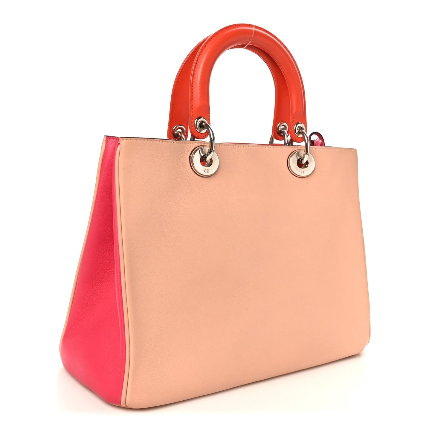 Smooth Calfskin Medium Tri-Color Diorissimo Tote Pink Fuchsia Orange