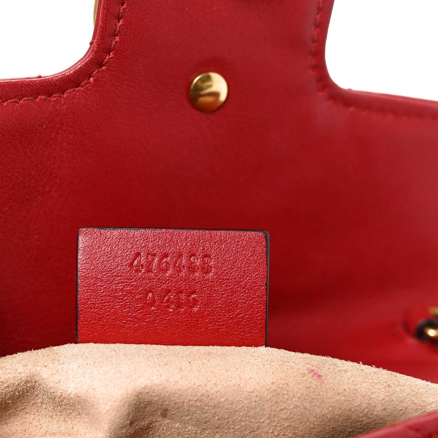 Calfskin Matelasse Super Mini GG Marmont Shoulder Bag Hibiscus Red