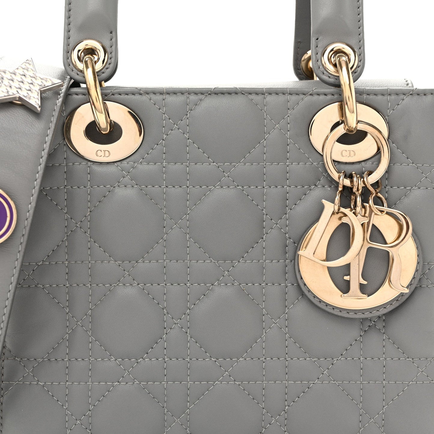 Lambskin Cannage Small My ABCDior Lady Dior Grey