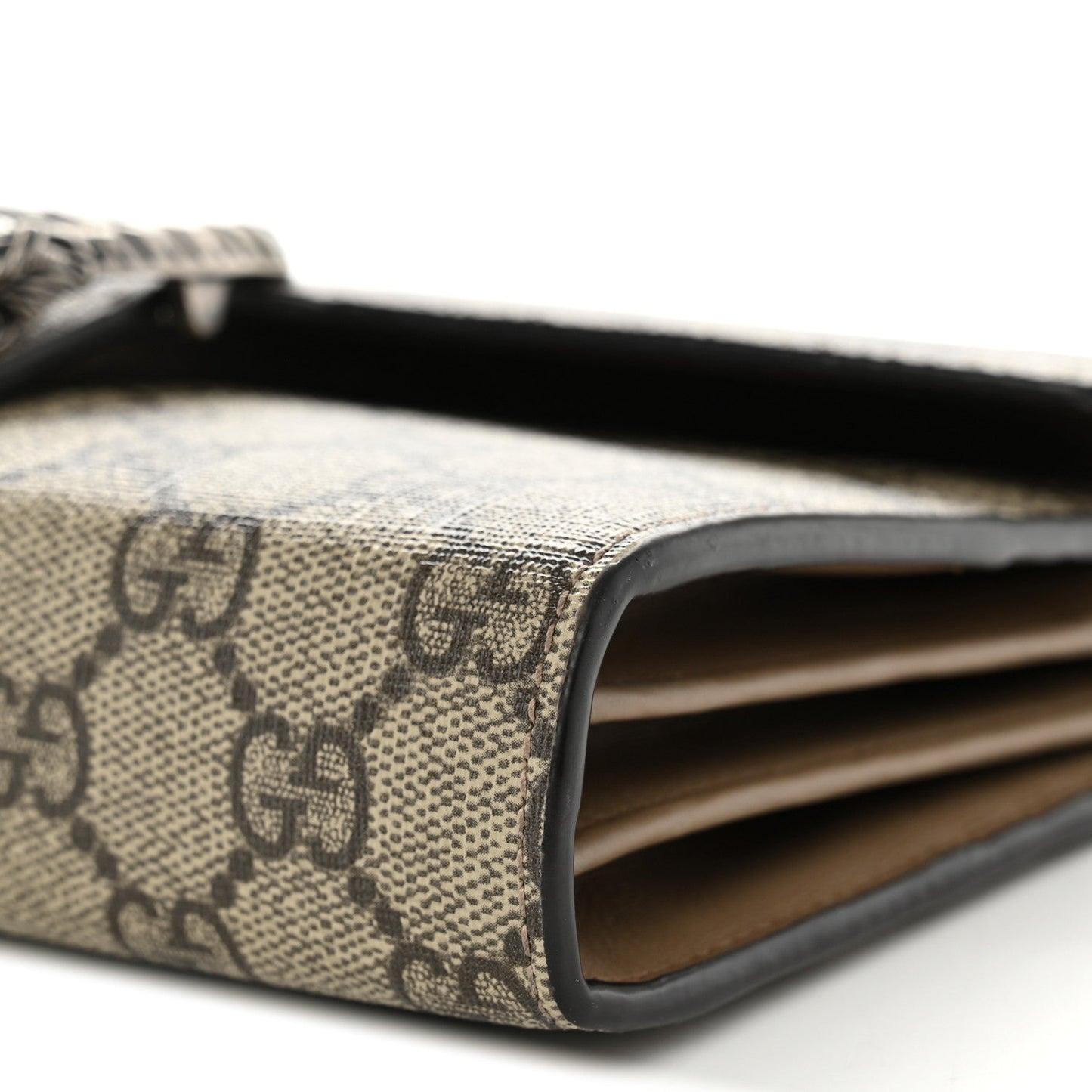 GG Supreme Monogram Mini Dionysus Chain Wallet Beige Taupe