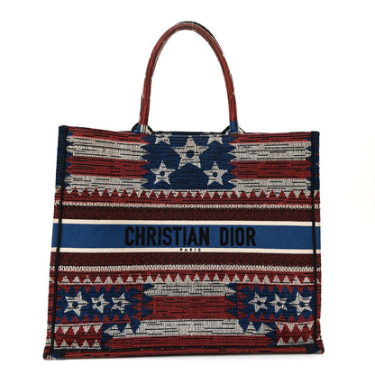 Canvas Embroidered Large Exclusive US Book Tote Multicolor