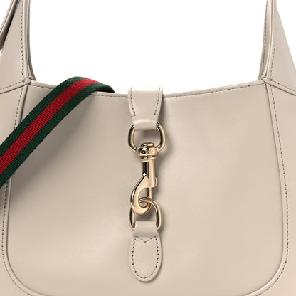 Ancora Calfskin Web Small Jackie Shoulder Bag Light Grey