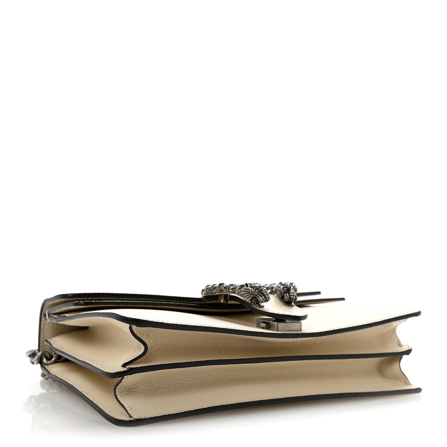 Textured Calfskin Crystal Small Dionysus Shoulder Bag Mystic White