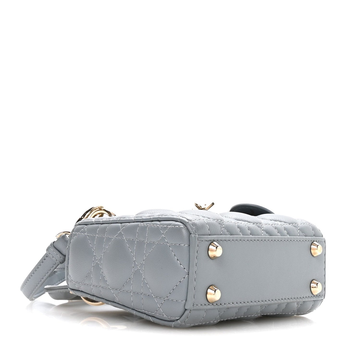 Lambskin Cannage Micro Lady Dior Cloud Blue