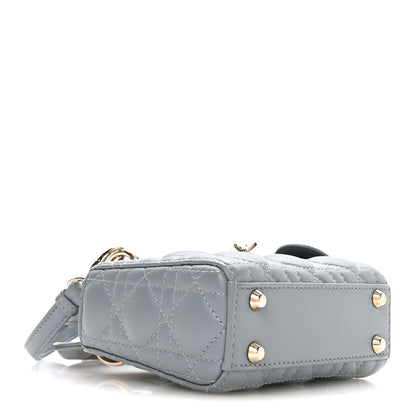 Lambskin Cannage Micro Lady Dior Cloud Blue
