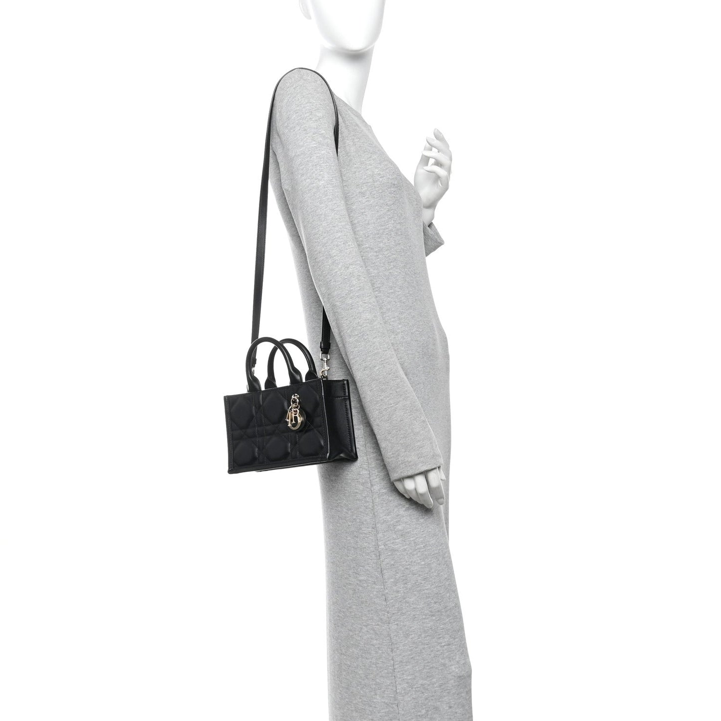Calfskin Macrocannage Mini Book Tote Black