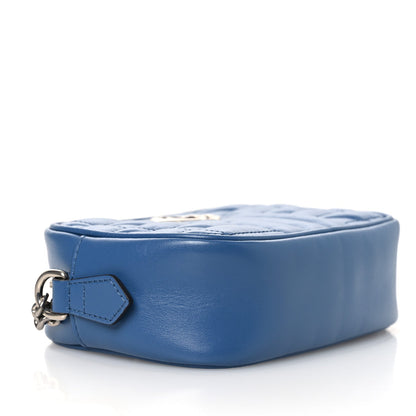 Calfskin Matelasse Aria Mini GG Marmont Chain Shoulder Bag Clear Blue