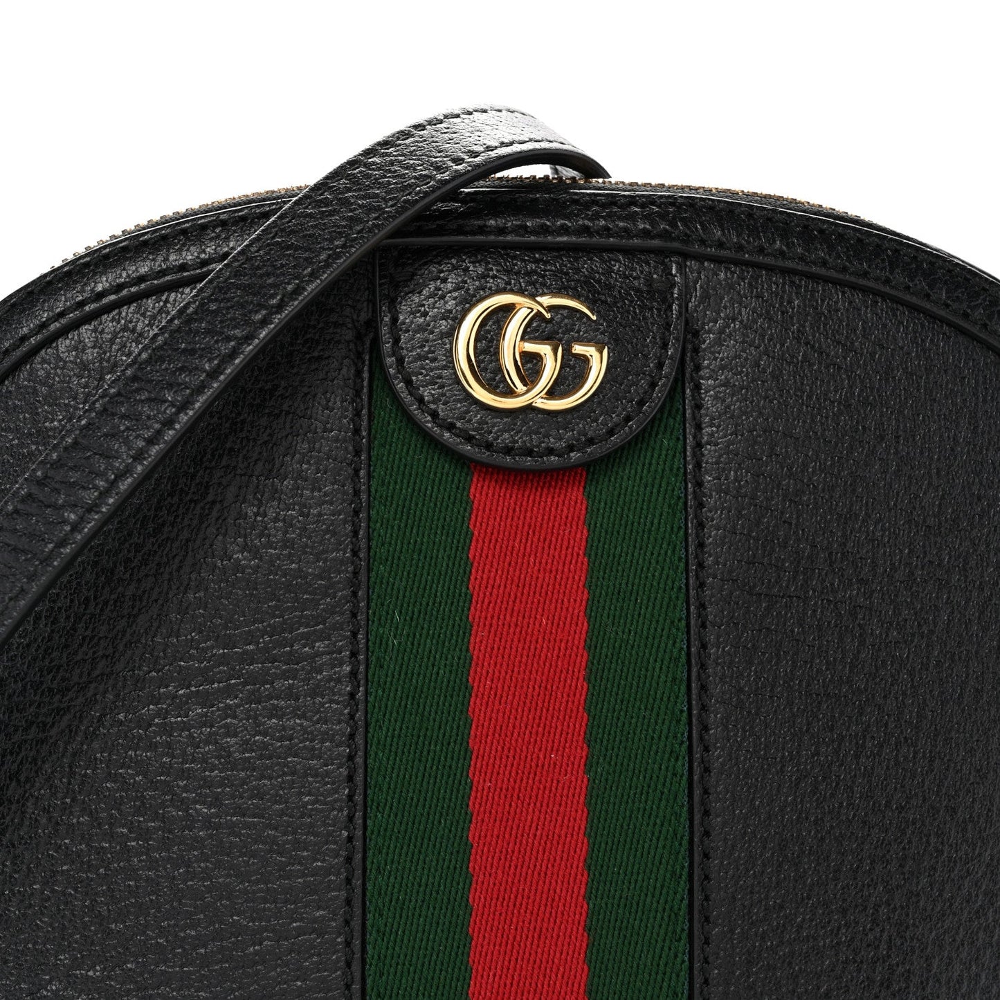 Calfskin GG Web Small Ophidia Dome Shoulder Bag Black